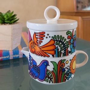 VINTAGE Villeroy & Boch Acapulco sugar & creamer STACKING set